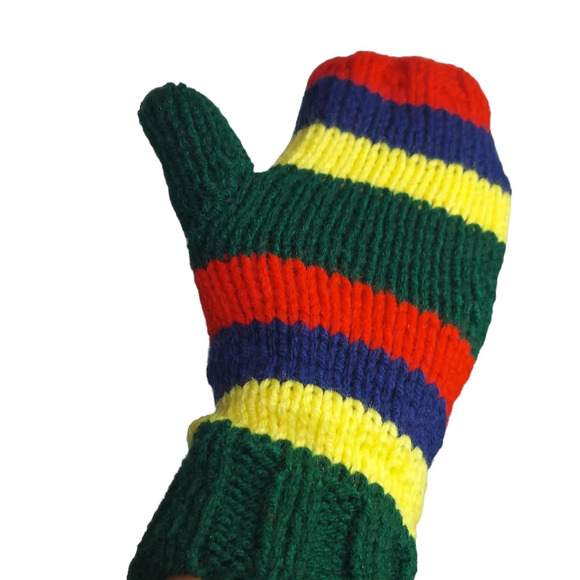 Hand knitted fingerless gloves in gorgeous bright‎ colors - Picture 10 of 10